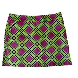Loudmouth Geometric Plaid Cotton Skort Shorts Skirt Golf Pickleball Gorpcore 10